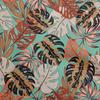 Cotton Cambric Sea Green Fabric Tropical Leaf Quilting Supplies Print Sewing Fabric By The Yard 42 Inch