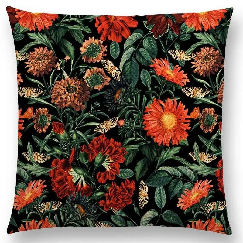 Latest Gorgeous Floral Night Forest Garden Print Throw Pillow Case Home Decor Cushion Covers / Cushion Cover Hogar