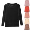 Ladies' Loose Comfortable Casual Fashionable And Warm Underwear With Seamless Round Neck And Thick Velvet Top