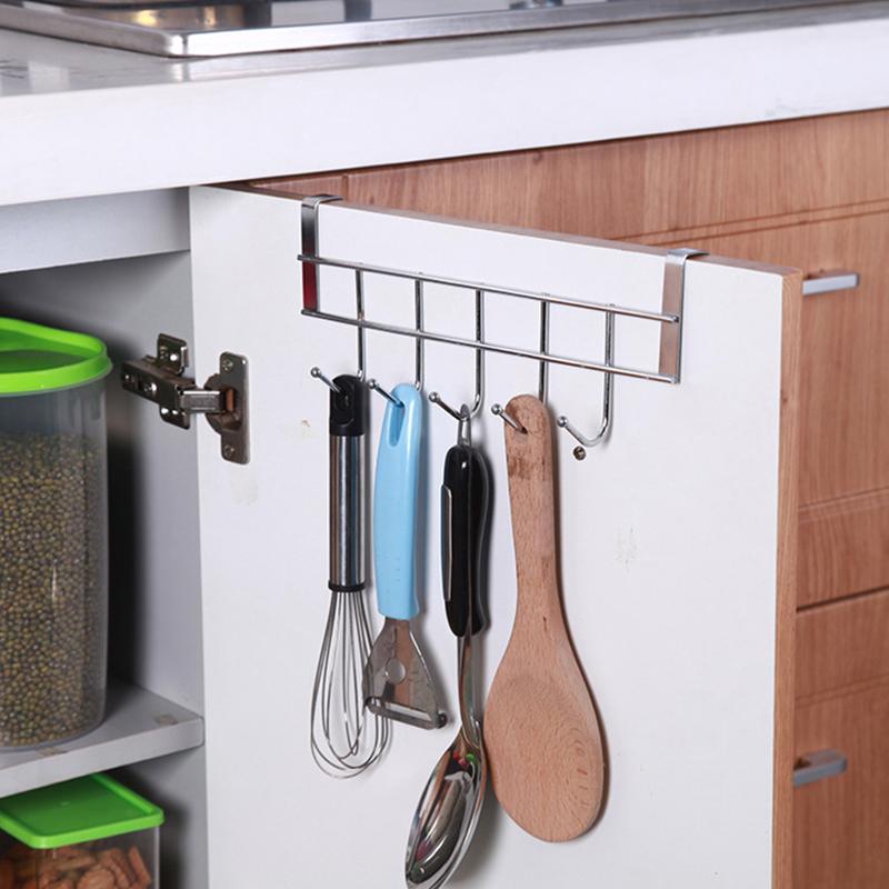 5-Hooks Clothing Coat Towel Hanger Rack Holder Shelf Over Door Home Bathroom Kitchen Hat Organizer Over The Door Hooks