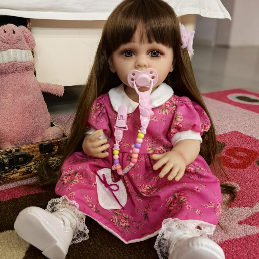 Realistic Reborn Baby Dolls Girl 55 Cm Full Silicone Vinyl Lifelike Princess Baby Newborn Doll DIY Kids Playmates Toy Birthday Christmas Gift