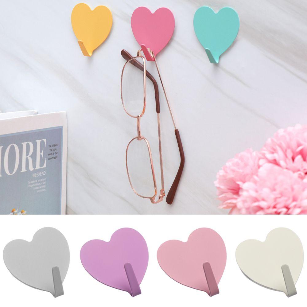 Supplies Heart-shaped No Trace Strong Adhesive Storage Racks Hanger Hooks Wall Hook Key Holder