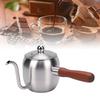 Pour Over Coffee Kettle 500ml 304 Stainless Steel Gooseneck Spout Coffee Drip Teapot with Wood Handle for   Camping