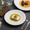 Pure White Wide Edge Striped Plate Ceramic Steak Plate Dessert Snack Plate Pasta Plates Molecular Cuisine Specialty Tableware