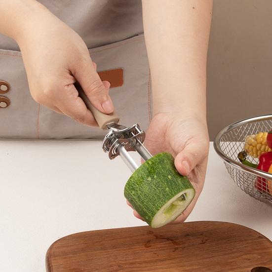 Adjustable Fruit Core Remover Tool Stainless Steel Bell Pepper Cutter Deseeder Quick Seeds Removal for Homemade Dishes