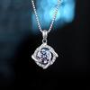 Four-leaf Clover Zircon Necklace Female Full Diamond Niche Design High-end Windmill Pendant Temperament Flower Collarbone Chain Jewelry