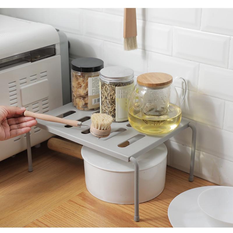 Plastic Cabinet Holders Retractable Stackable Kitchen Cabinet Storage Shelf Home Organizer Spice Rack Fit for Kitchen Bathroom