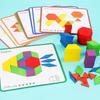 155 Kids Wooden Piece Creative Puzzle Set With Shape And Color Cognition