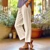 Women's Fashion Solid Color Loose Elastic Waist Straight Pocket Casual Pants