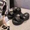 Muffin Platform Slippers Women's Summer Wear 2025 New High-end Beach Sandals Internet Celebrity Super Fire Casual Cool Slippers