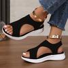 New Sandals Women's Autumn and Summer Mesh Thick-soled Foot Cover Fish Mouth Fly-woven Casual Sports Large-size Sandals