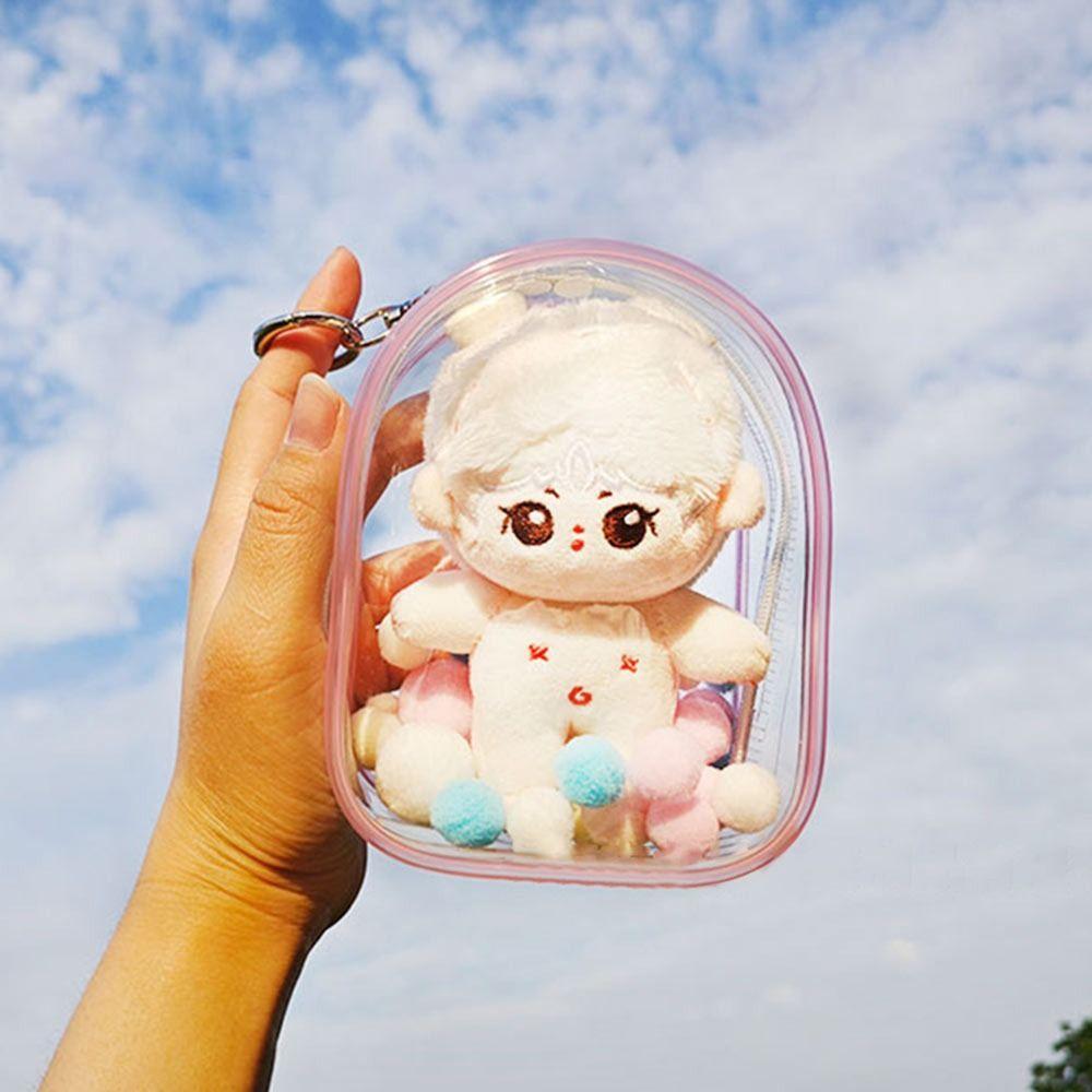 Clear Transparent Storage Case 10cm Doll Doll Display Box Gift Outdoor Bag 10cm Cotton Doll