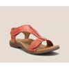 Summer Flat Arch Velcro Shoes One-line Casual Beach Large-sized Sandals