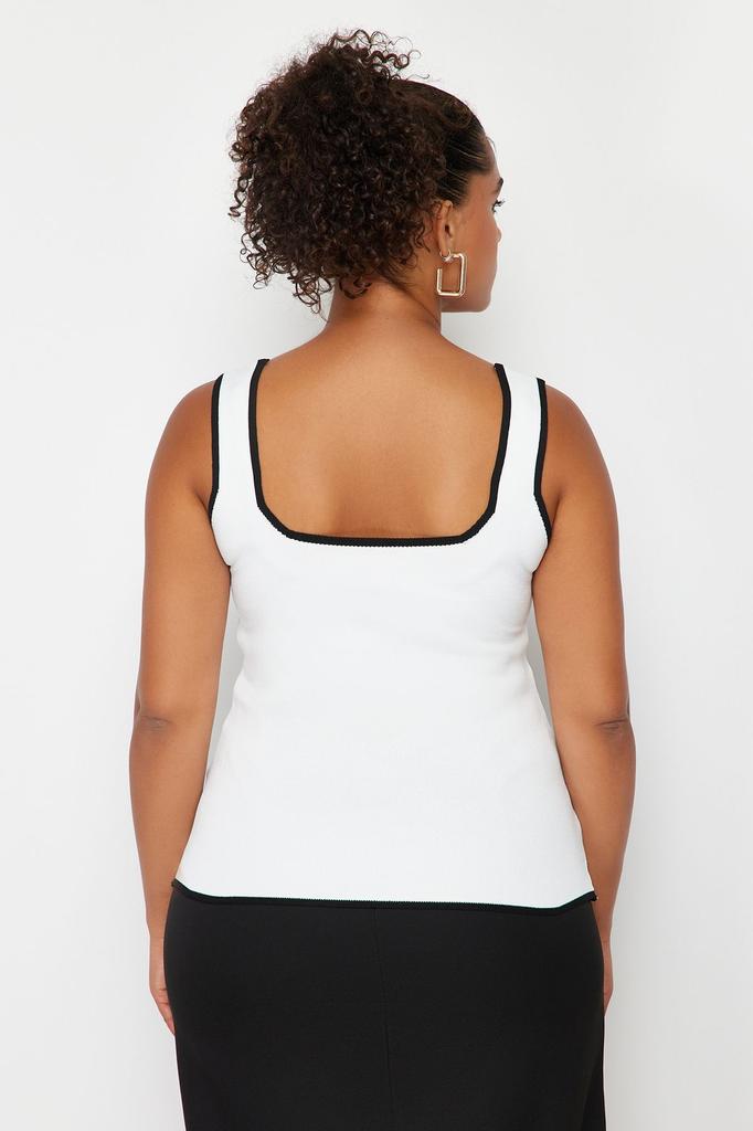 Women's Style Plus Size Navy Blue Bodycon Knitwear Blouse