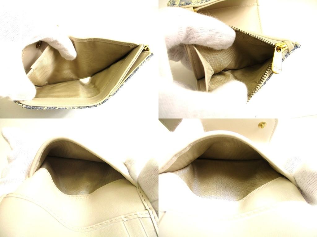 Оригинальный кошелек Christian Dior Cannage светло-голубой трехстворчатый Saddle Lotus #a841 Восстановленный