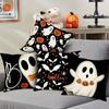 4pcs Halloween Decoration Pillow Cover 45x45cm Indoor Outdoor Throw Cushion Cover Party Ghoast Skull Pillowcase Holiday Gifts