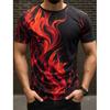 Fashion Men's Trend T-Shirts Short Sleeve Flame Series 3d Printed Street T Shirt 6XL Plus Size O-Neck Casual Tops