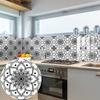 10pcs Black and White Mandala Tiles Wall Sticker Kitchen Backsplash Wardrobe Counter Home Decor Self-adhesive Waterproof Art Mural