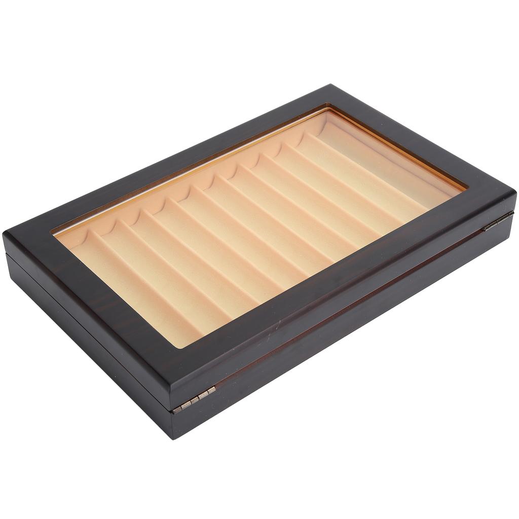 12 Digit Wooden Fountain Pen Display Case Black Baking Varnish Pen Storage Gift Box