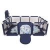Baby Playpen Big Size Playground with 100 Balls for Kids, Dark Blue:pearl/grey/transparent/babyblue/mint