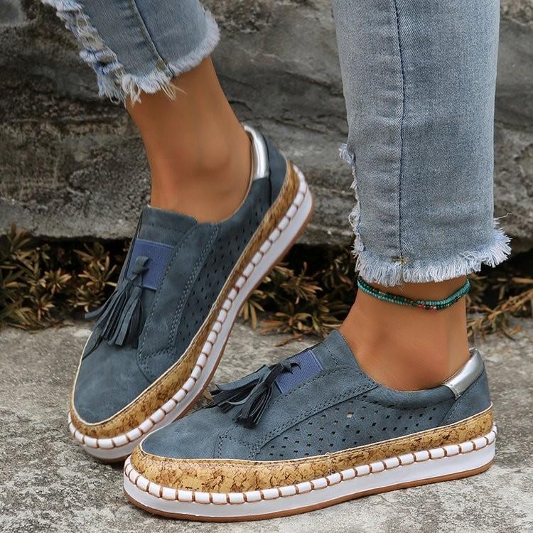Fashion Tassels Loafers for Women Spring Lightweight Slip On Lazy Casual Shoes Woman Comfortable Flat Walking Shoes