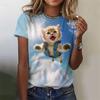 3D Printed Cute Animal T Shirt For Women Funny Cat Pattern Tees Summer Harajuku T-Shirts Round Neck Tops Loose Short Sleeves