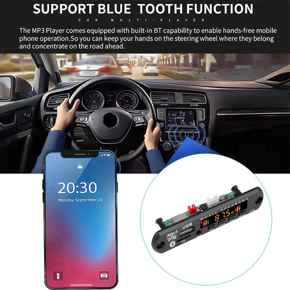 5V 12V MP3 WMA Decoder Board Audio Module USB TF FM Radio Bluetooth 5.0 Wireless Music Car MP3 Player With Remote Control