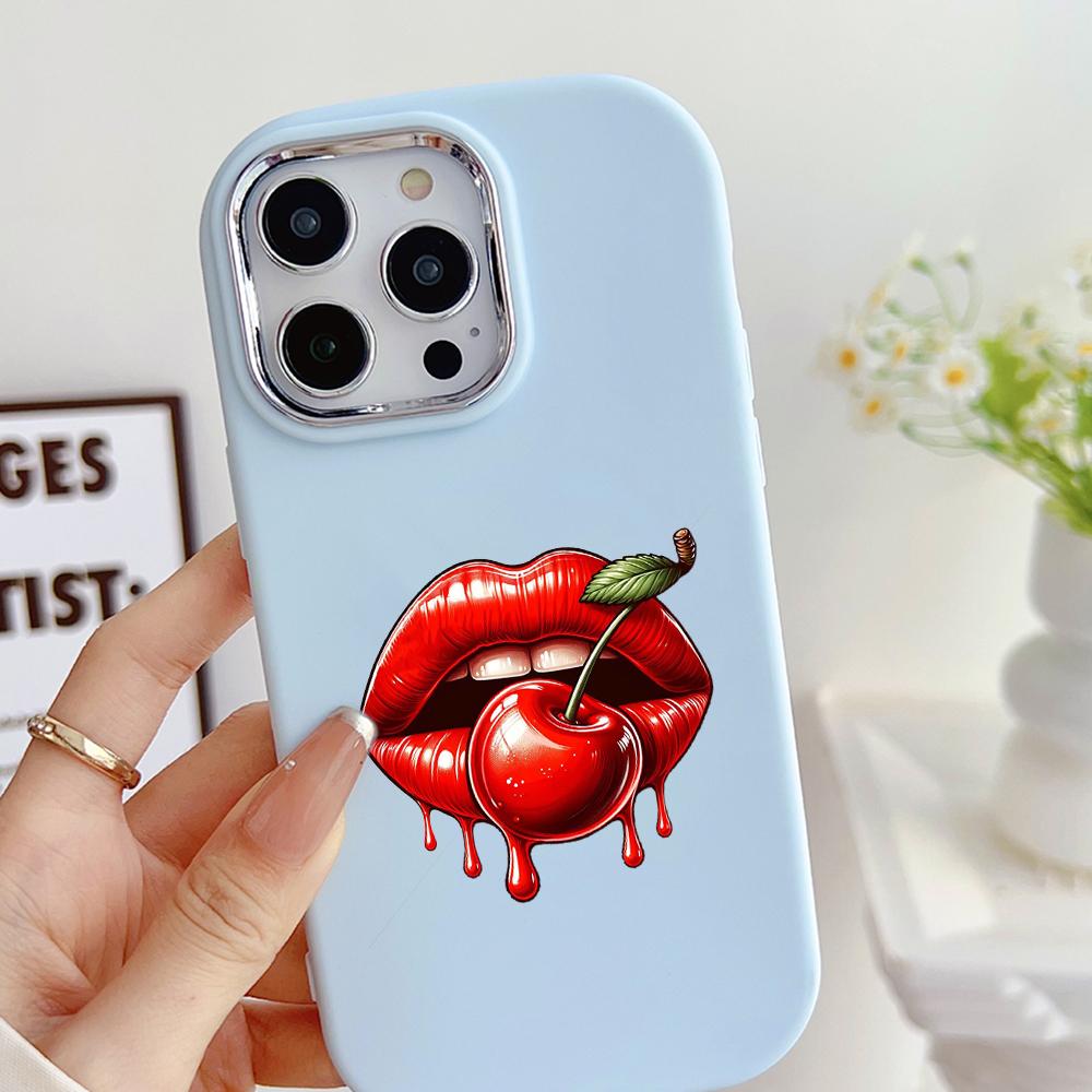 LZ18 Lips Kiss Soft Phone Case for Samsung S24 Ultra S23 Plus S21 FE A16 A54 A34 A05s A06 Infinix Hot 40 30i Lens Protection Shockproof Cover