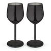 Stainless Steel Wine Goblet Glasses Black Nickel Plated, Matt, Set of 2