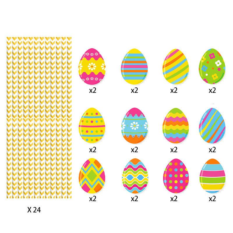 2025 Новая модель, Пасха, Пасхальная вечеринка, Яйцо-редис, Одноразовый, Бумажный, Украшение для напитков, Соломинка, Украшение для вечеринки