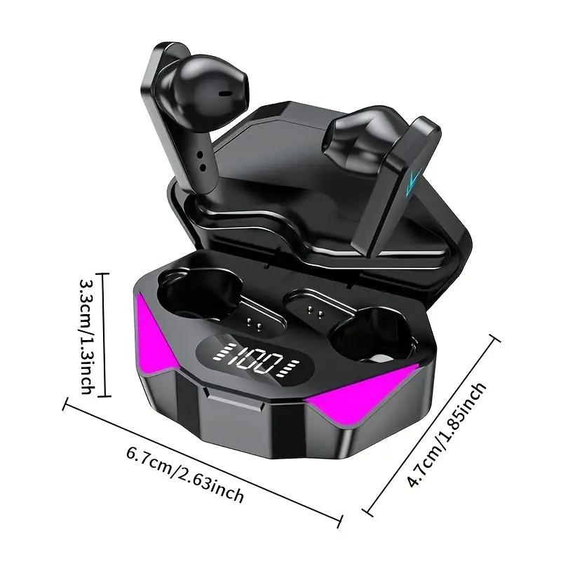 True Wireless Earbuds with Touch Control, Wireless Charging Case, Built-in Mic, and In-Ear Design for Gaming and Video
