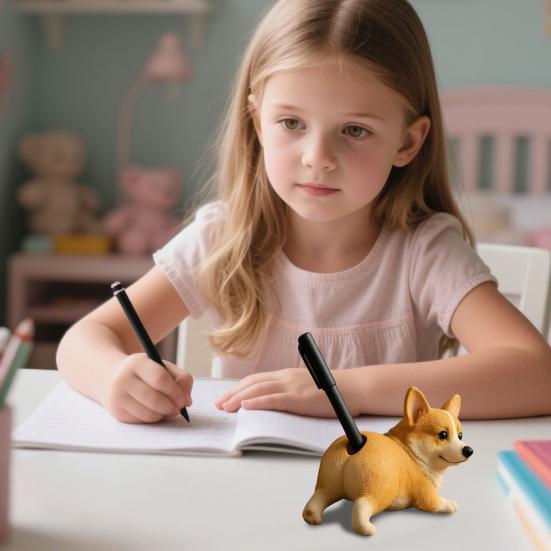 Puppy Butt Pen Holder Silly Smile Dog Pen Stand Practical Desk Organizer Corgi Gift for Dog Enthusiasts