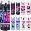 Anime K-Pop Demon Hunters Printed Thermos Cup Portable Stainless Steel 400Ml Water Bottle Leak Proof Camping Water Cup Gifts