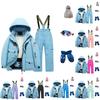 Children's Fashion Skiwear Set Boys' And Girls' Thickened Waterproof Thermal Ski Suit Five-Piece Outfit With Jacket And Trousers