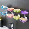 Yousheng 3Pcs Wall Mount Lotus Soap Dish Double Layers Quick Drain No Drill Kitchen Bathroom Shampoo Bar Soap Holder Container Box Saver