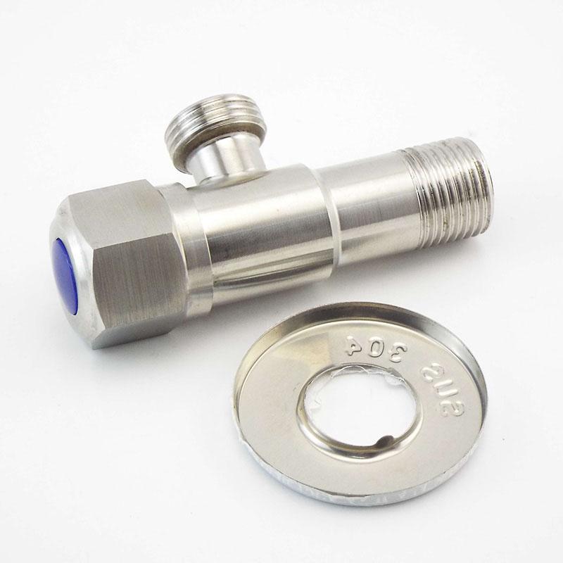 Угловые запорные клапаны из нержавеющей стали 304 G1/2 20 мм, запорный клапан для холодной и горячей воды для ванной комнаты, туалета, раковины, аксессуары a1