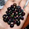 Natural Ethiopian Black Opal Cabochon Lot Mix Shape Multi Flashy Opal Cabochon Lot