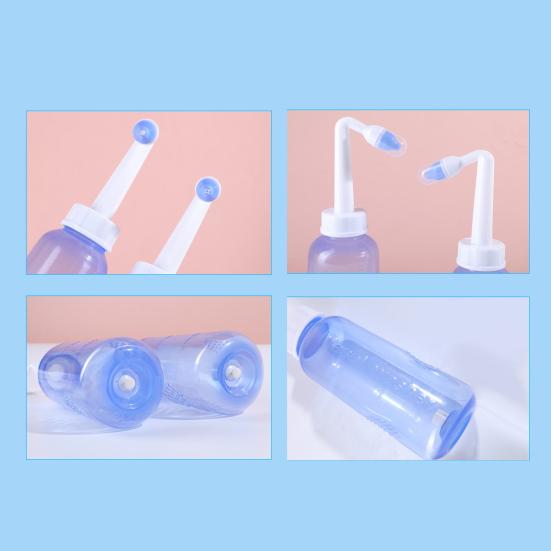 300ml Neti Pot Sinus Rinse Bottle Kit with 40 Salt Packets Nose Wash Cleaner Pressure Irrigation Neti Pot for Kids Adults