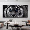 Blue Eyes Tiger Poster Black White Animal Canvas Painting Interior Wall Art Prints Pictures for Living Room Home Decor
