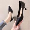 New Black Pointed Toe High Heel Shoes Women Sexy Stiletto Ladies Dress Shoes Simple and Versatile Fashionable Pumps