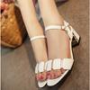 2024 Open Toe Women Chunky Heels Casual Women's Sandals Black White All-match Female Pumps Fashion Womens Sandals Buckle Shoes