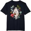 Vintage Floral Ghost Cute Halloween Funny Graphic Sarcastic T-Shirt Funny Tops for Male Husband Dad Clothes Humor Tshirt