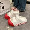 Fashion 2024 New Garden Shoes Female EVA Baotou Sandals Summer New Cute Big Eyes Dog Non Slip Slippers Outdoor Thick Sole Beach Shoes