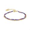 Bracelet - Aiel - Cristal Violet - Finition or Jaune 18K - 15 Cm + 3 Cm D'extension - Mousqueton