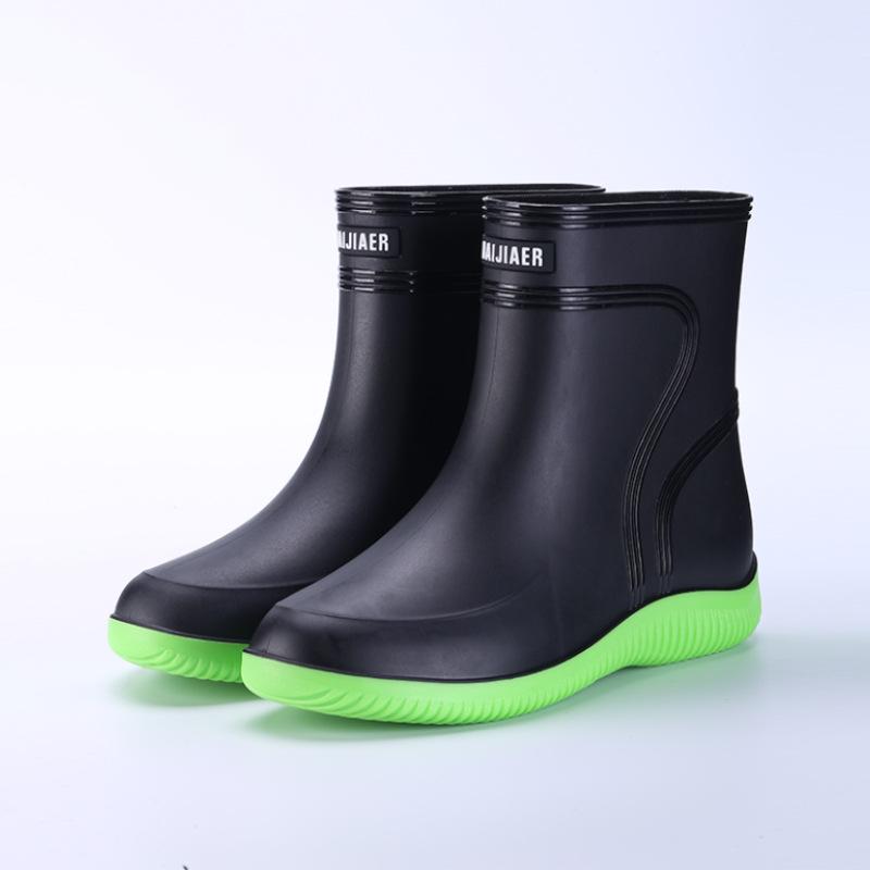 3306 Mid-Tube Fashion Rain Boots for Men and Women - Non-Slip, Waterproof, Thick Rubber Shoes, Ideal for Kitchen Work