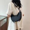 Solid Fashion PU Saddle Shoulder Bags Simple Zipper High Quality Grace Stylish Crossbody Bags for Women Designer New Style
