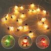 Christmas Lights String Santa Claus Snowman Battery-operated Garland LED Christmas Decorative Light Party New Year's Decor