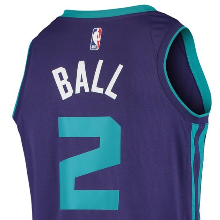 Jordan NBA Retro Basketball Jersey Hornets Edition LaMelo Ball No. 2 Men Tops Purple CV9471-572
