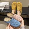 Thick Soft-soled Shoes with Toe Caps Half-slippers for Women Boken Cutout Shoes Summer Casual Flip-flops