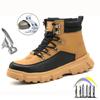 New Fashion Security Work Safety Boots High-Top Waterproof Protective Leather Boots Anti-smash Anti-puncture Industrial Shoes